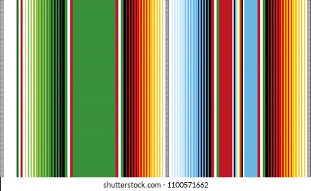 Blanket stripes seamless vector pattern. Background for Cinco de Mayo party decor or ethnic mexican fabric pattern with colorful stripes. Serape design