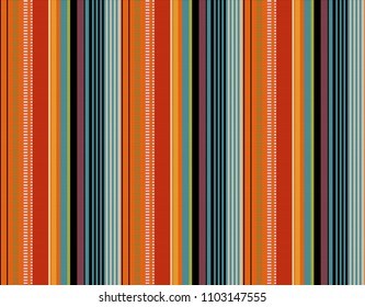 Blanket stripes seamless vector pattern. Background for Cinco de Mayo party decor or ethnic mexican fabric pattern with colorful stripes. Serape design