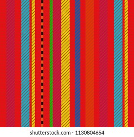 Blanket stripes seamless vector pattern. Background for Cinco de Mayo party decor or ethnic mexican fabric pattern with colorful stripes. Serape design