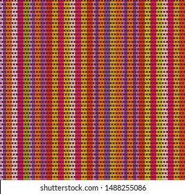 Blanket stripes seamless vector pattern. Background for Cinco de Mayo party decor or ethnic mexican fabric pattern with colorful stripes. Serape design