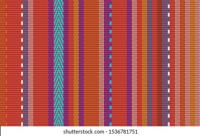 Blanket stripes seamless vector pattern. Background for Cinco de Mayo party decor or ethnic mexican fabric pattern with colorful stripes. Serape design.