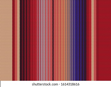 Blanket Streifen nahtlose Vektormuster. Hintergrund für die Partydekor von Cinco de Mayo oder die ethnisch mexikanischen Stoffmuster mit bunten Streifen. Serape-Design