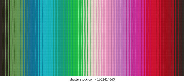 Blanket stripes seamless vector pattern. Background for Cinco de Mayo party decor or ethnic mexican fabric pattern with colorful stripes. Serape design