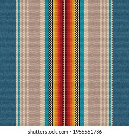 Blanket stripes seamless vector pattern. Background for Cinco de Mayo party decor or ethnic mexican fabric pattern with colorful stripes. Serape design