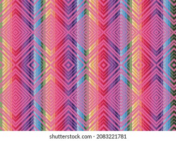 Blanket stripes seamless vector pattern. Background for Cinco de Mayo party decor or ethnic mexican fabric pattern with colorful stripes. Serape design.