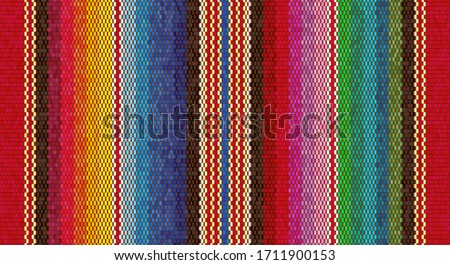 Blanket stripes seamless vector pattern. Background for Cinco de Mayo party decor or ethnic mexican fabric pattern with colorful stripes. Serape design