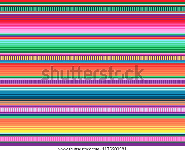 Blanket stripes vector pattern. Background for
Cinco de Mayo party decor or ethnic mexican fabric pattern with
colorful stripes. Serape
design
