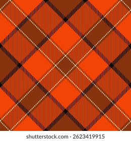 Stoffmuster-Textur der Decke, Hintergrund der Wohnung nahtlos plattiert. Gemütlicher Stoff prüfen tartan Vektor in orange und helle Farben Palette.