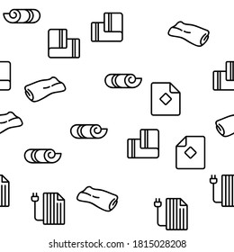 Blanket And Towel Vector Seamless Pattern Thin Line Illustration