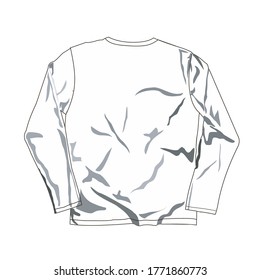 blankk white shirt longslevee vector design. template longslevee tshirt