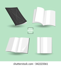 Blanks magazines template on color background with soft shadows. Ready for your design. Vector illustration. EPS10.