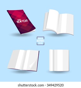 Blanks magazines template on color background with soft shadows. Ready for your design. Vector illustration. EPS10.