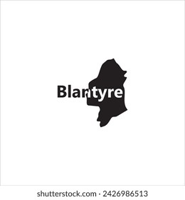 Blantyre Malawi map and black lettering design on white background