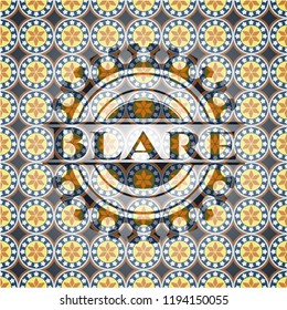 Blare arabesque style emblem. arabic decoration.