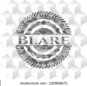 Blare grey emblem with geometric cube white background