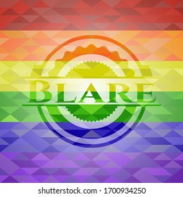 Blare lgbt colors emblem. Vector Illustration. Mosaic.