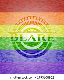 Blare lgbt colors emblem. Vector Illustration. Mosaic. 