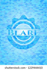 Blare sky blue emblem. Mosaic background