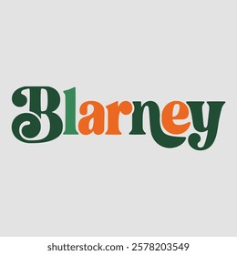 Blarney text of saint patrick day vector typography transparent background