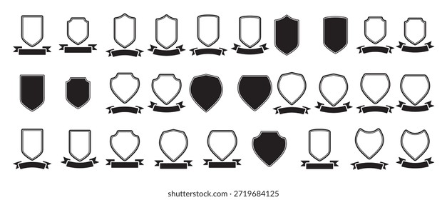 Plantilla de Vector de cinta de blason shield