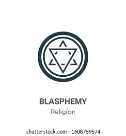 Blasphemy glyph icon vector on white background. Flat vector blasphemy icon symbol sign from modern religion collection for mobile concept and web apps design.