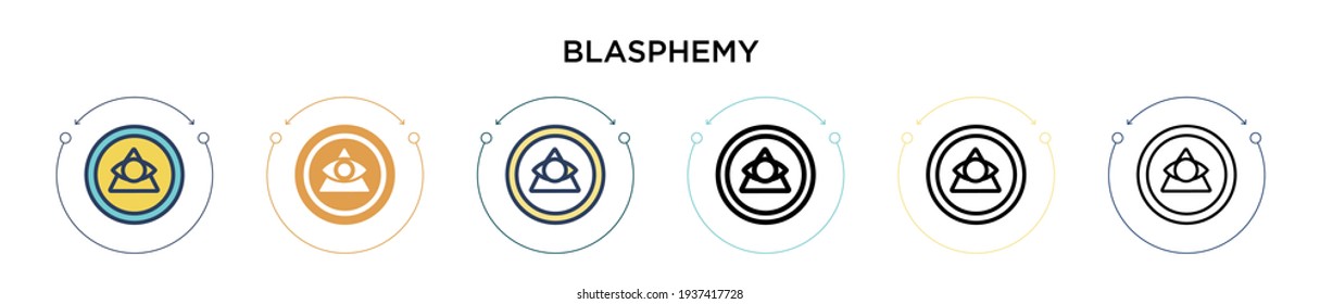 Blasphemy icon in filled, thin line, outline and stroke style. Vector illustration of two colored and black blasphemy vector icons designs can be used for mobile, ui, web