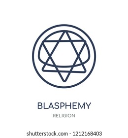 blasphemy icon. blasphemy linear symbol design from Religion collection. Simple outline element vector illustration on white background.