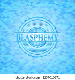 Blasphemy light blue emblem with mosaic background