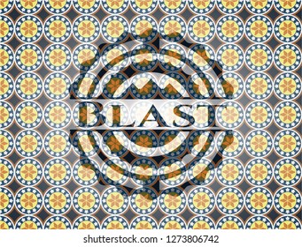 Blast arabic emblem background. Arabesque decoration.