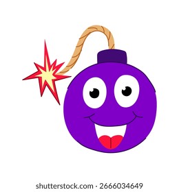 blast bomb character cartoon. dynamite grenade, warhead tnt, c4 shrapnel blast bomb character sign. isolated symbol vector illustration