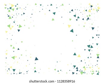 Blast, Broken Glass Memphis Vector Frame. Explosion, Triangle Flying Particles Grunge Border Design. Burst Moving Vortex Particles, Exploding Glass Frame. Shattered Fragment Burst Explosive Background