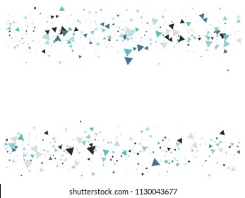 Blast, Broken Glass Memphis Vector Frame. Triangle Fragmentation Particles Explosion Border Design. Breakage Fast Moving Fragments Exploding Glass Frame. Shattered Textured Dynamic Modern Background.