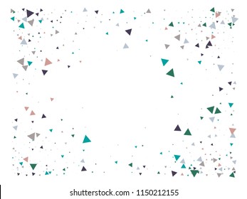 Blast, Broken Glass Memphis Vector Frame. Triangle Fragmentation Particles Explosion Border Design. Broken Moving Vortex Fragments Exploding Glass Frame. Shattered Fragments Dynamic Cool Background