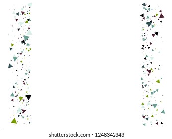 Blast, Broken Glass Memphis Vector Frame. Explosion, Triangle Flying Particles Grunge Border Design. Broken Moving Vortex Fragments Exploding Glass Frame. Shattered Fragment Burst Explosive Background