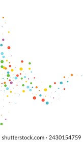 Blast Confetti Christmas Vector White Background. FallingFestive Polka Invitation. Carnaval Circle Card. Party Rain Effect Illustration.
