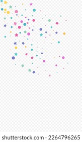 Blast Confetti FallingFestive Vector Transparent Background. Fun Shine Card. Carnival Dust Texture. Celebrate Dot Festival Backdrop.