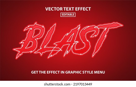 Blast editable text effect template - Lettering in spiky fire pattern graffiti style