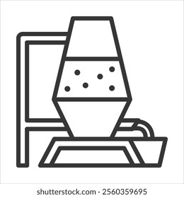 Blast Furnace Outline Icon Vector Illustration