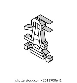 blast furnace steel production isometric icon vector. blast furnace steel production sign. isolated symbol illustration