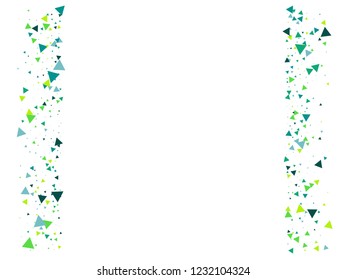 Blast Glass Shatter Memphis Vector Frame. Triangle Fragmentation Particles Explosion Border Design. Broken Moving Vortex Particles Exploding Glass Frame. Shattered Textured Dynamic Modern Background.