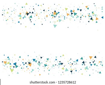 Blast Glass Shatter Memphis Vector Frame. Explosion, Triangle Flying Particles Grunge Border Design. Broken Moving Vortex Fragments Exploding Glass Frame. Shattered Fragments Dynamic Modern Background