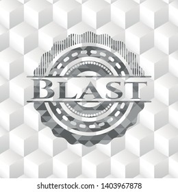 Blast grey emblem with cube white background