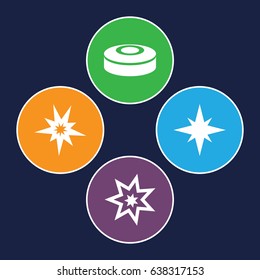 Blast icons set. set of 4 blast filled icons such as explosion, smoke bomb