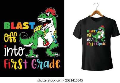 Blast Off Into 1st Grade First Day of School Kids T-shirt