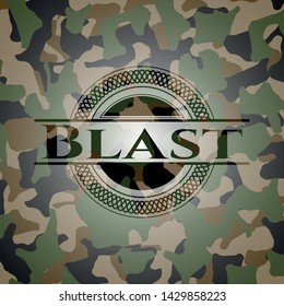 Blast on camouflaged texture. Vector Illustration. Detailed.