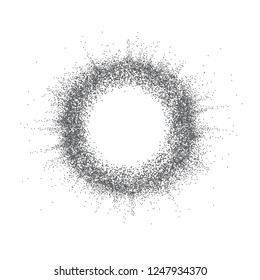 Blast out of dots .Explosion Zoom Effect. Flying Fragments ,illustration.