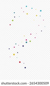 Blast Polka Top Vector Transparent Background. Festival Circle Card. Invitation Round Backdrop. Color Confetti Christmas Illustration.