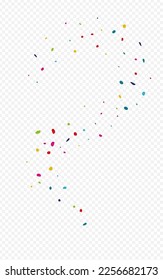 Blast Rain Carnival Vector Transparent Background. Independence Splash Texture. Top Round Illustration. Rainbow Polka Festival Postcard.