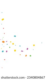 Blast Round Carnival Vector White Background. Transparent Shine Invitation. FallingFestive Circle Wallpaper. Celebrate Dot Flying Backdrop.