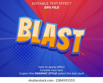 blast text effect, font editable, typography, 3d text. vector template